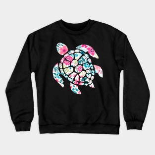 Turtle Floral Flower Turtles Lover Gifts Crewneck Sweatshirt